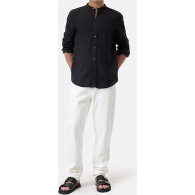 Closed Collarless Shirt Black Maat: S | Zakelijke Overhemden Outlet | Heren | Zwart