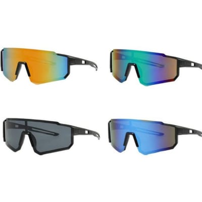 4 STuks Unisex Buiten Sport Zonnebril Winddicht Groot Frame UV-Bescherming voor Fietsen Bergbeklimmen Mannen Vrouwen gray
