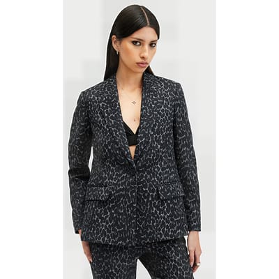AllSaints Aurora Blazer Leppo Grey/black Taglia: 4 | Blazers Outlet | Donna | Grigio