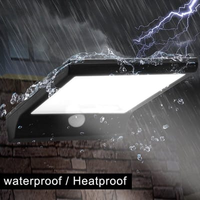 Set van 2 Zwarte Solar Buitenlampen met Bewegingssensor - Krachtige 36 LED Tuinverlichting