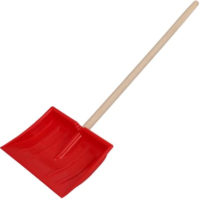 KOTARBAU® Sneeuwschep voor Kinderen, Plastic Sneeuwschep, 25x20 cm, Kindersneeuwschep met Houten Steel, Ergonomisch, Stevige Kindersneeuwschep, Rood Natuurlijke Kleur