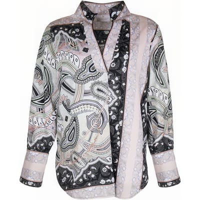 Mucho Gusto Blouse Liege Black And Salmon Maat: S | Blouses Outlet | Dames | Zwart