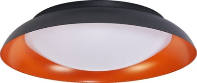 LEDVANCE Orbis Plate LED plafondlamp, zwart-oranje, 35W, 1700lm, 3000K, 430mm, 830 vriendelijk warm wit, dimbaar in 3 niveaus door te trappen, IP20 bescherming, inclusief montageschroeven en pluggen