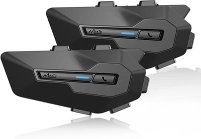 Helm Communicatiesysteem - Motorfiets Intercom - Communiceren tijdens Motorrijden - 1000m Bereik 2 Rijders - 2 stuks - Zwart