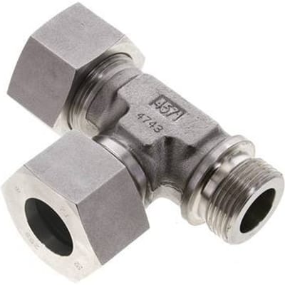 25S & G1'' RVS L-vorm Snijringkoppeling Buitendraad 400bar ISO 8434-1