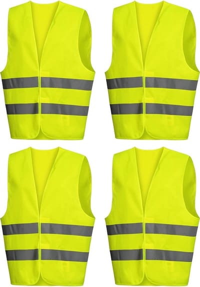 4x Veiligheid verkeersvest veiligheidsvest hesjes XXL reflecterend geel