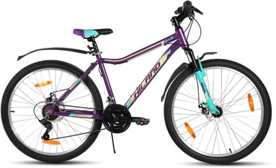 HILAND Mountainbike Dames - 27 Inch - 18 Versnellingen - Lichtgewicht Aluminium Frame - Verende Voorvork - Dubbele Schijfremmen