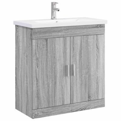 vidaXL - Badkamermeubel - Set - Grijs - Sonoma - 81 - x - 40 - x - 84,5 - cm - Bewerkt - hout