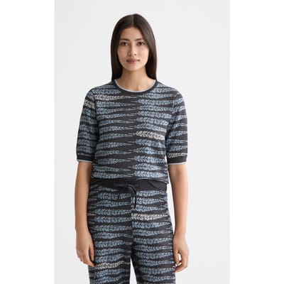 Scotch & Soda Lurex Jacquard Knitted Tee Charcoal Art Taglia: XS | Maglioni a maglia Outlet | Donna | Nero