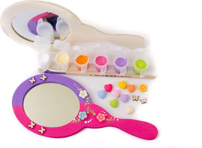Knutselpakket hand spiegels prinses- Creëer je eigen betoverende spiegels | kinderfeest idee | Vakantie knutselidee