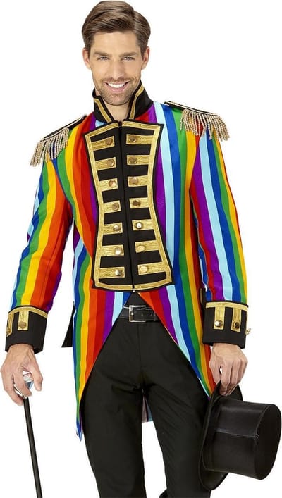 Regenboog Jaquard parade show slipjas