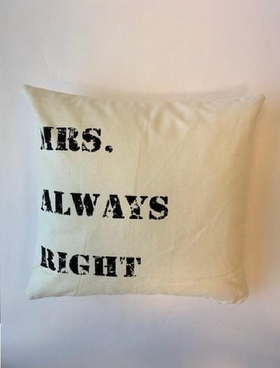 Kussenhoes katoen wit 45x45 cm Mrs Right