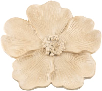 HomeBound by KY | Aardewerk plateau floral L beige | plateau | decoratieve schaal