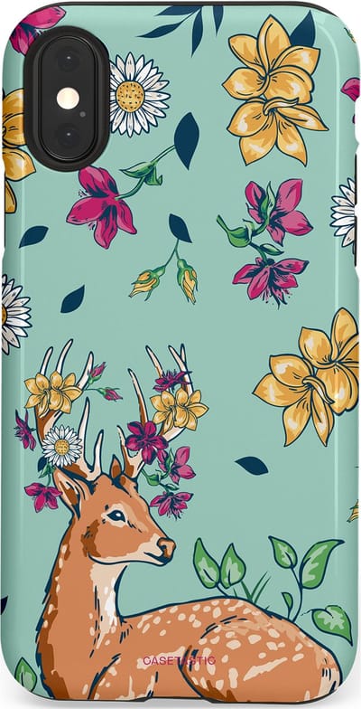 Casetastic Hoesje Geschikt voor Apple iPhone X/Xs - Stijlvolle Beschermende Duo-layer Case - Bloemenbronst