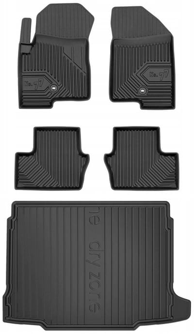 Frogum Voordeelset - Automatenset No.77 + Dry Zone Kofferbakmat - Geschikt voor Dodge Caliber (2006-2011) - Met volwaardig reservewiel - TPE Rubber - Geurloos - Zwart