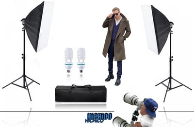 1Set Softbox Studiolampen - HiCHiCO Sofboxen fotografie - Foto Studio Verlichting Kit, 2X Achtergrond Support System Softbox Paraplu tripod Stand - fotolamp fotografie softbox Statief 210Cm van HiCHiCO