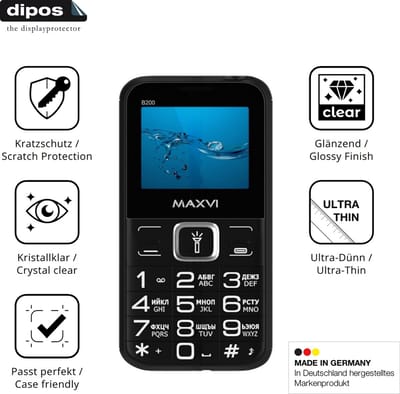 dipos – 4x Beschermfolie geschikt voor Maxvi B200 | Krasbestendige & heldere Screenprotector Ultra-Thin