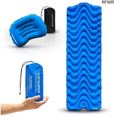 RFWR® Ultralichte campingmat met opblaasbaar kussen voor wildkamperen en backpacken