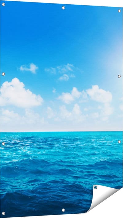 Gards Tuinposter Water Midden op Zee met Zonneschijn - 80x120 cm - Tuindoek - Tuindecoratie - Wanddecoratie buiten - Tuinschilderij