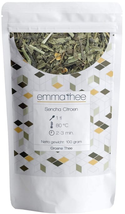 Sencha Citroen 100 Gram - Losse Thee - Puur & Natuurlijk - Fris & Citrusachtig