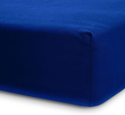 Lumaland - Jersey hoeslaken - voor waterbed of boxspring - Elastische rand - 100% katoen - 140-160 x 200-220 cm koningsblauw