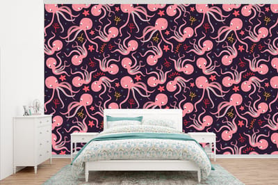 Behang - Fotobehang Octopus - Baby - Design - Breedte 345 cm x hoogte 220 cm