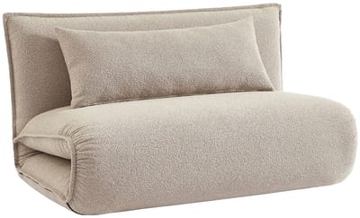 sweeek - 2-zits ombouwbare stoel in gestructureerd bouclé-stof l 120 x p 80 x h 66 cm - fleeep