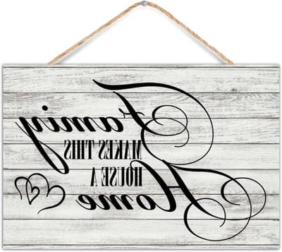 Houten Huis Bord - Decoratie Plaquette - Woonkamer Decoratie - Gepersonaliseerd Ontwerp - 30 x 20 cm - Bruin