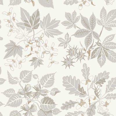 Boråstapeter Vliesbehang 5833 - Nordic Folks - Botanisch Grijs - 53cm x 10.05m