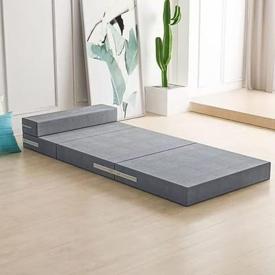 Inklapbaar Matras - Logeerbed Matras - Logeren en Kamperen - 4-delig met Hoofdeinde - 180 x 60 x 5 cm