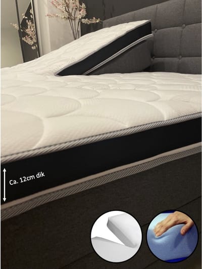 Hilton Hotel Splittopper - 140x200 - Medium - HR60 Koudschuim - ca. 12 cm dik - Cool & Fresh - SPLIT