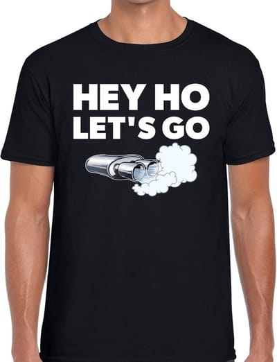 Hey ho let's go t-shirt - zwart festival Achterhoeks shirt voor heren S