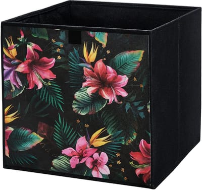 LAVITA® Opbergmand Textiel - 31x31x31 Bloemen - 1 stuk - Opbergbox Kast Organizer Opbergdoos - Kastlade Verdeler Voor Kleding Ondergoed Badkamer Kledingkast - Vouwdoos Stoffen Doos Opbergdozen