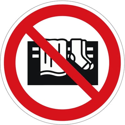 Niet afdekken verbodsbord - P081 | gecoat dibond materiaal | 15 cm