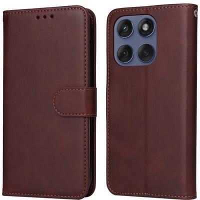 Coverup Hoesje - Geschikt voor Motorola Edge 60 / 60 Fusion / 60 Pro Hoesje - Coverup Book Case - Bruin