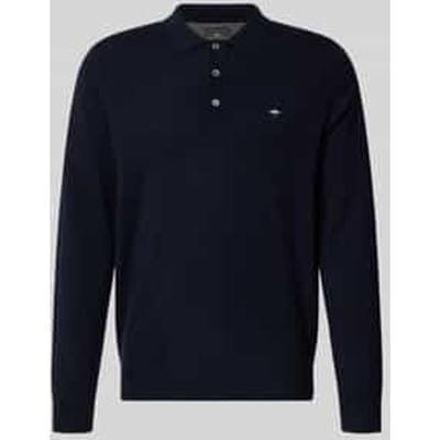 Poloshirt van een mix van merinowol en kasjmier met labelstitching