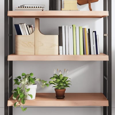 vidaXL - Wandschap - 80x40x(2-6) - cm - behandeld - massief - eikenhout - lichtbruin