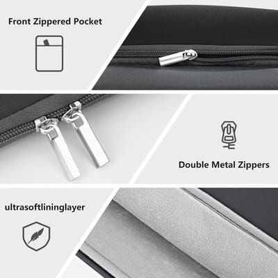 Laptop Sleeve 13 inch - Beschermhoes voor MacBook Air en Pro - Waterdichte Laptoptas in Grijs met Schokabsorberende Voering