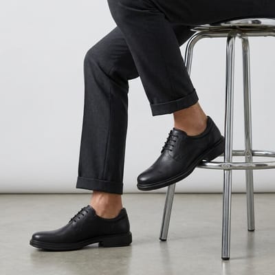 Ecco Helsinki Veterschoenen Zwart Leer 310401 - Maat 49