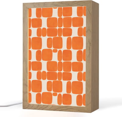 Tafellamp 20x30 cm - LED lamp - Patroon - Retro - Oranje - Decoratieve tafellampen - Dimbaar - Tafellampje slaapkamer - Woonkamer binnen