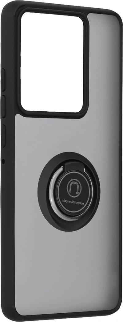 Hoesje geschikt voor Motorola Edge 50 Pro - Techsuit Glinth Back Cover met ring en magneet - Zwart