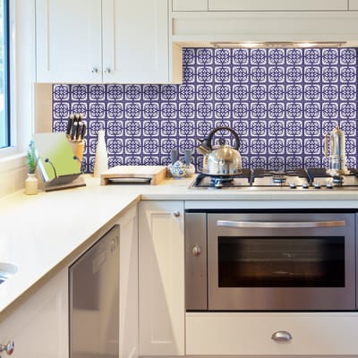 Zelfklevende tegelmuurstickers voor keuken en badkamer - 9 Josefa Azulejos tegelstickers - 9 stickers 10x10cm