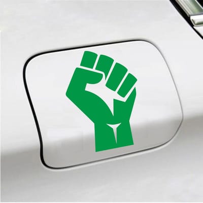 Bumpersticker - Vuist - 13 X 9 - Groen