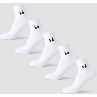 MP Unisex Enkelsokken (5 Stuks) - Wit - UK 2-5