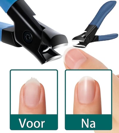Professionele Blauw/Zwarte Roestvrijstalen Nagelknipper voor Dikke Nagels – De Krachtpatser onder de Trimmers!