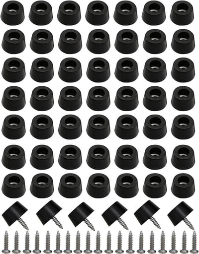 Rubberen Voetjes - Antislip Bumpers - Meubels Stabiliseren - Met Roestvrij Staal - 200 Stuks - Zwart