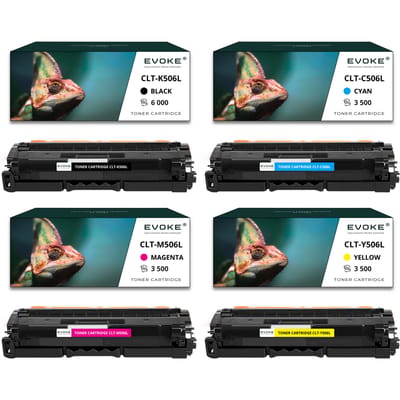 Evoke compatibele toner voor Samsung Clt-506L Clt506L Clt-K506L Clt-C506L Clt-M506L Clt-Y506L 4X Cmyk: Zwart, Cyaan, Magenta, Geel 16500 pagina's Clp-680 680Dw 680Nd; Clx-6260 6260Fd 6260Fr 6260Fw