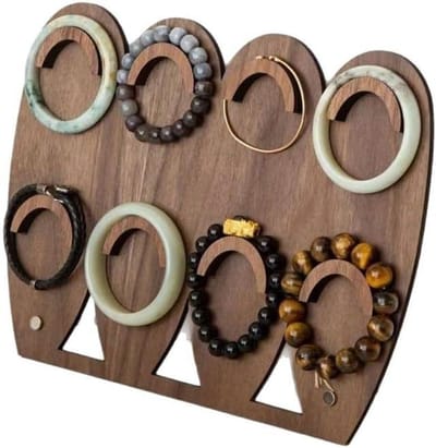Houten Armbandrek - Sieraden Display - Sieraden Tonen - Twee Lagen - 30x21x0.5cm - Bruin