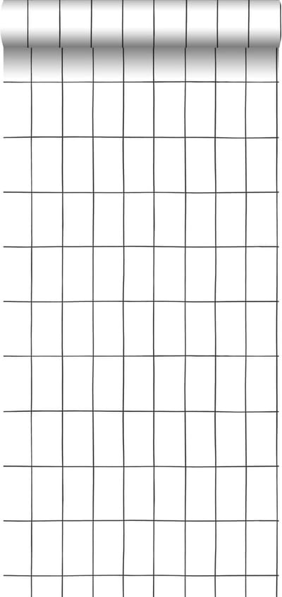 Walls4You behang ruiten zwart wit - 935312 - 0,53 x 10,05 m