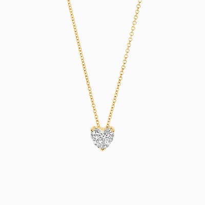 Blush gouden ketting LG3011Y | 14k geelgouden collier met hartvormige lab-diamond | sieraden voor dames accessoire cadeau stijlvol statement